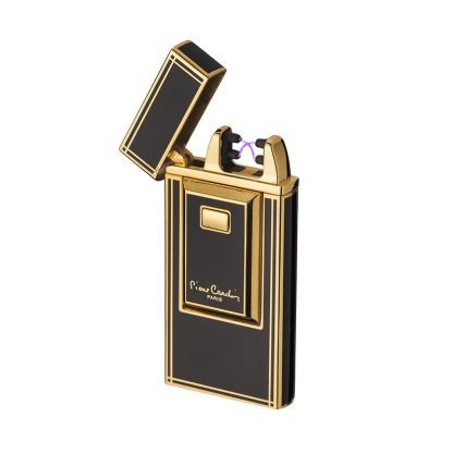 Briquet Pierre Cardin Double Arc Noir & Doré – Image 2